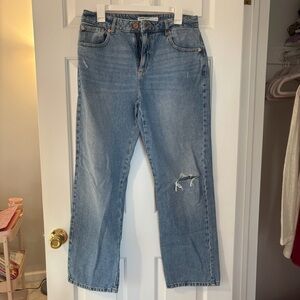 Garage Distressed Blue Cropped Jeans
